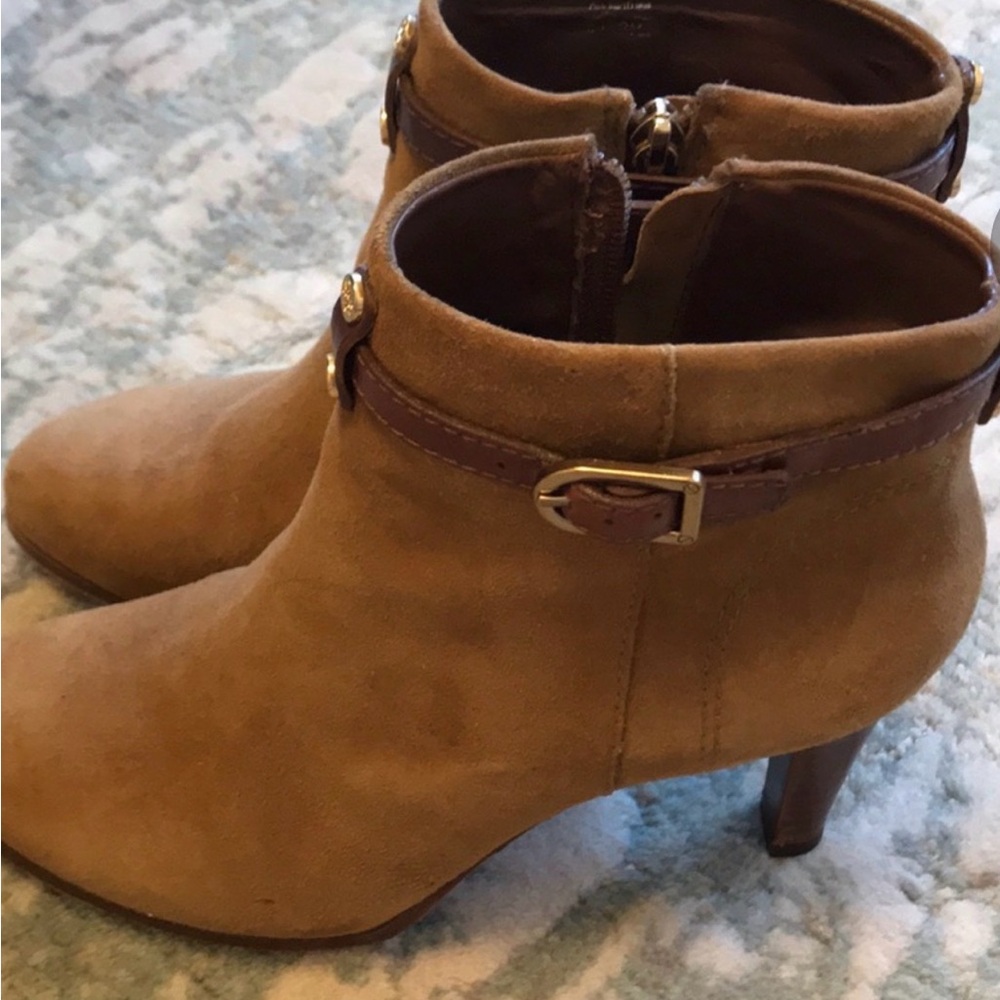 Tory Burch Tan Suede Ankle Booties